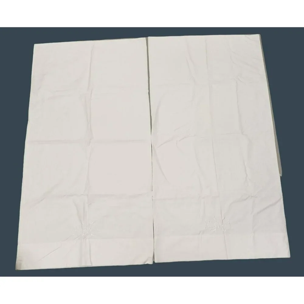 Pair of Vintage King Pillowcases, Monogramed RHL White on White, No tags 20